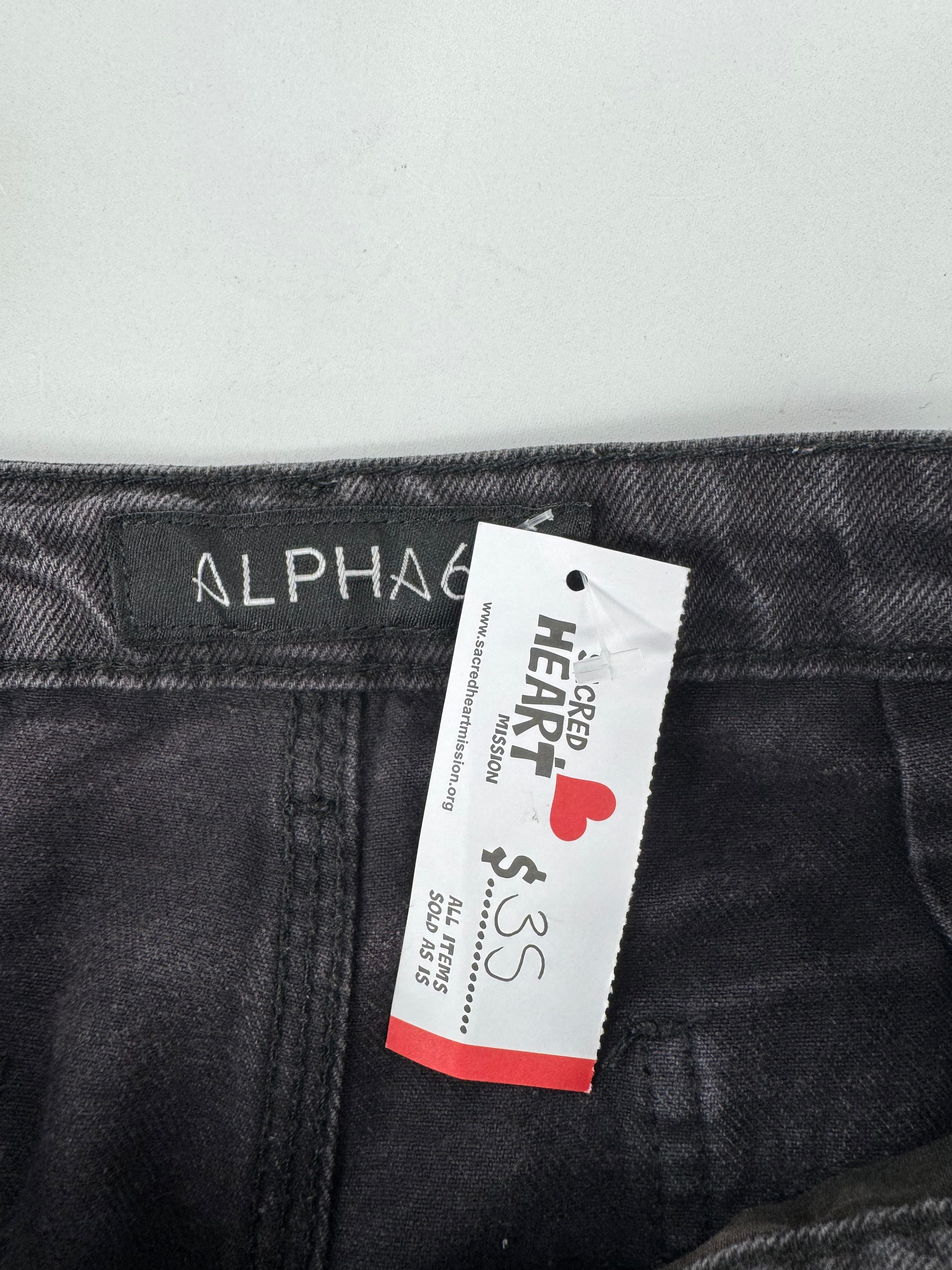 Alpha60 Grey Stone Washed High-Waisted Jeans - AU8