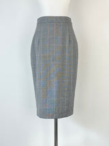 Farage Charcoal Striped Wool Midi Skirt - AU6