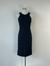 Joseph Ribkoff Black Sequined Frilly Tiered Dress - AU8