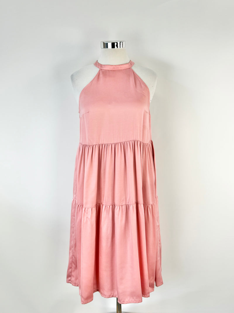 Funkis 'Maxine' Short Dusty Pink Satin Dress NWT - AU12