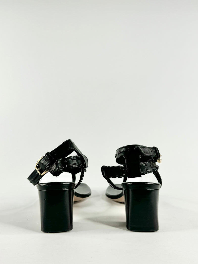 Scanlan Theodore Black 'Lashed' Sandals - EU36