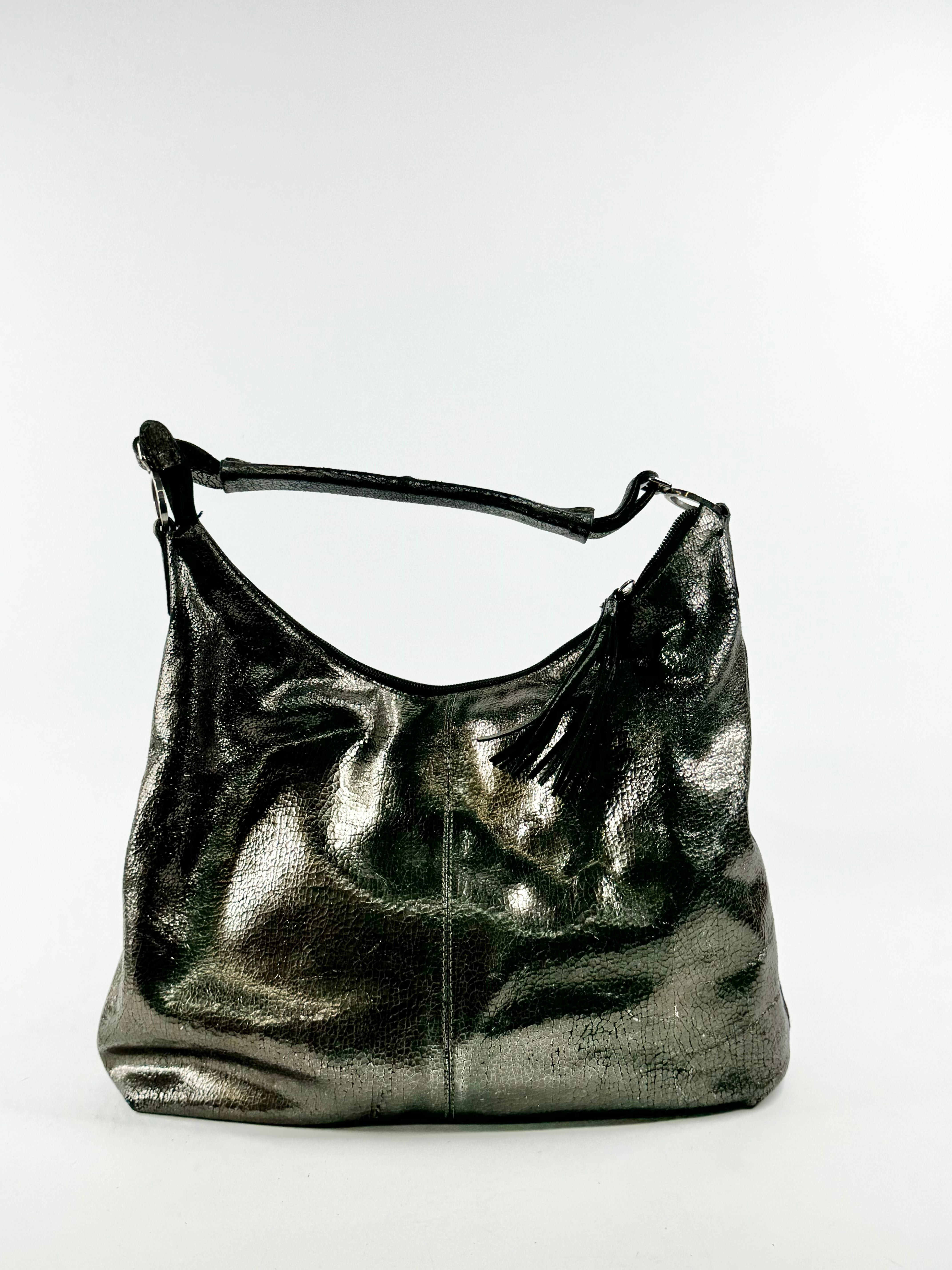 Metallic Crinkle Shoulder Bag