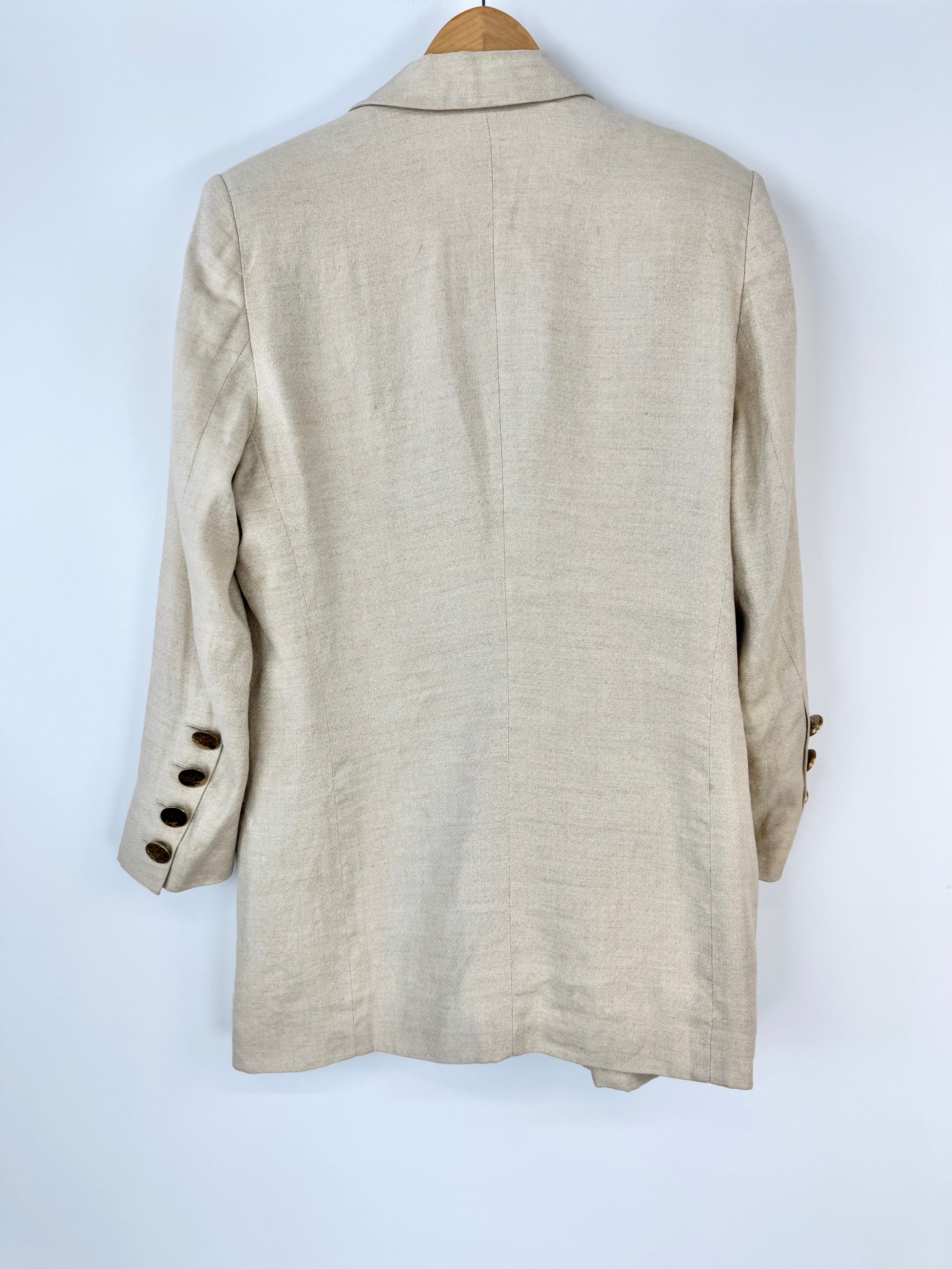 Escada Woven Linen Two Piece Set Blazer & Shorts Set - 42