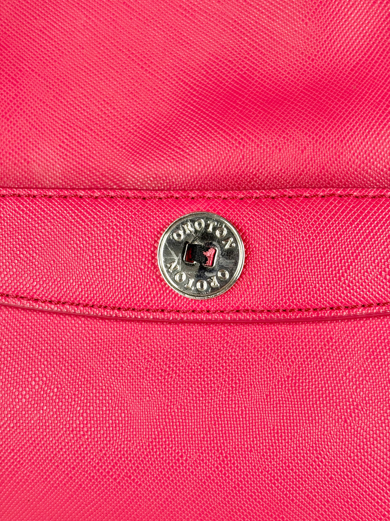 Oroton Crimson Red Leather Briefcase Bag