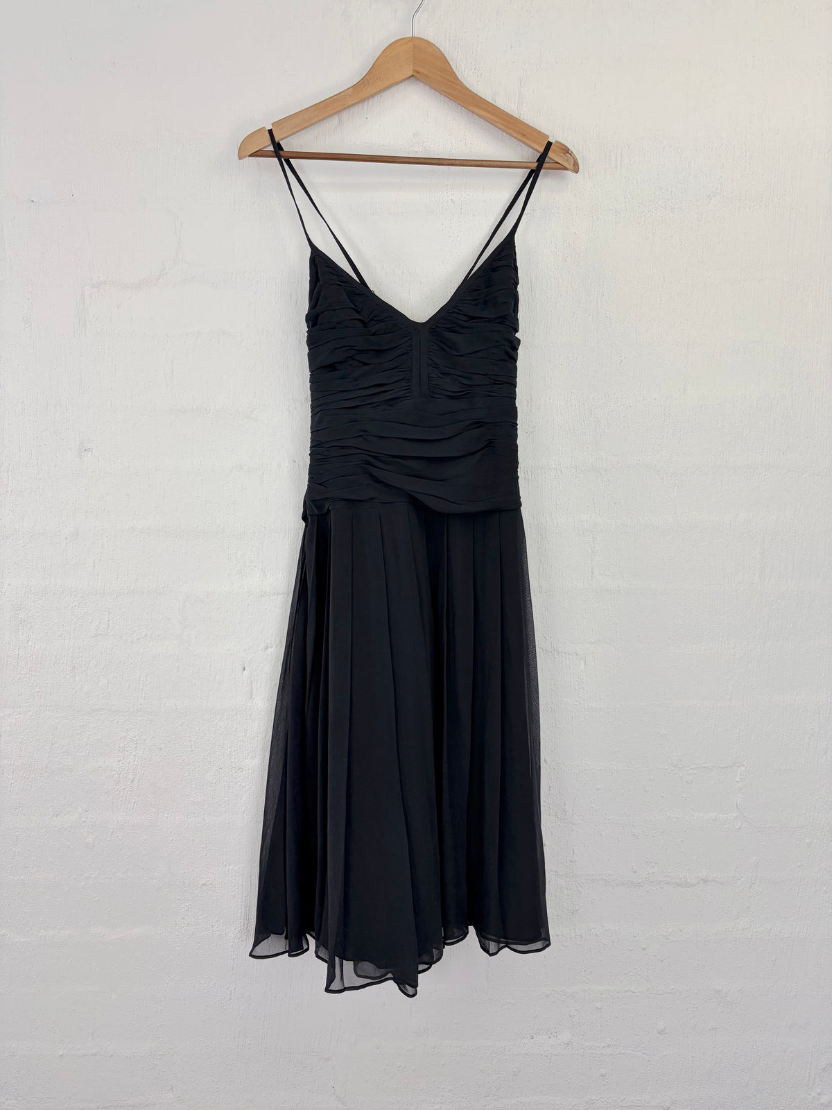 Ted Baker Black Gathered Cross Black Dress - AU10/12