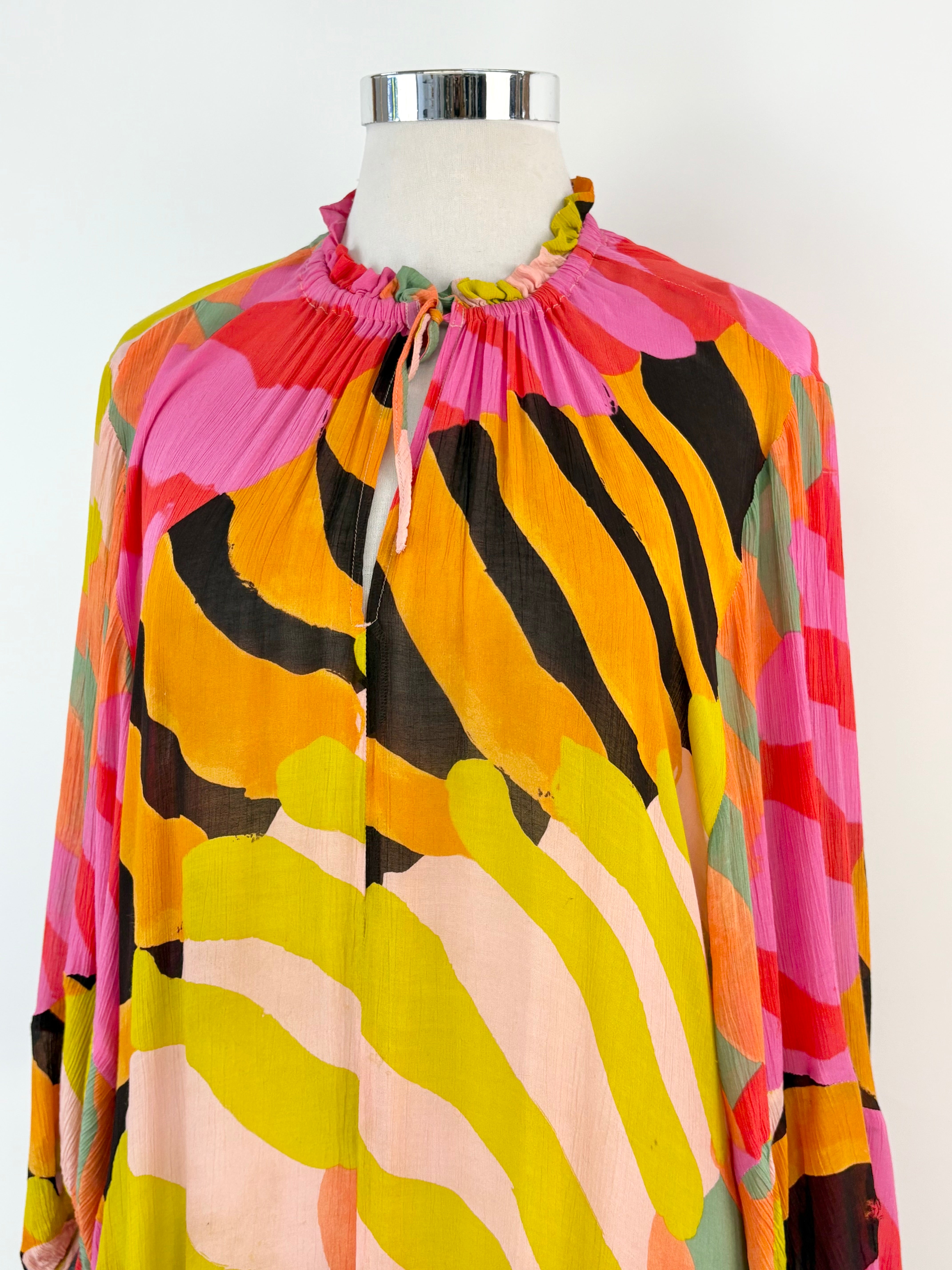 Gorman Sheer Multicolour Abstract Shapes Maxi Dress - AU14