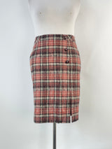 Really Wild Dusty Rose Wool Wrap-Over Kilt Skirt - AU12