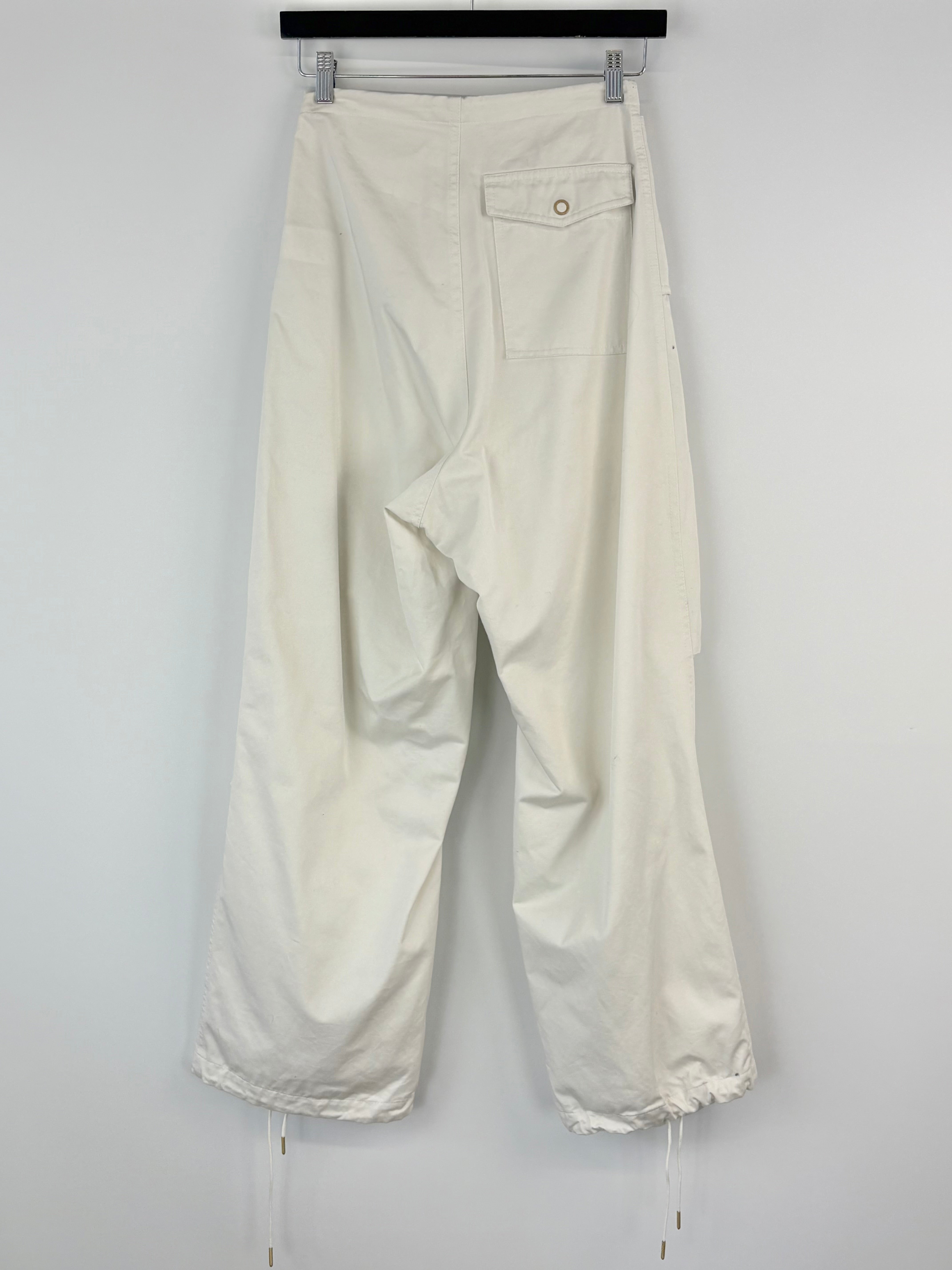 Dion Lee White Twill Parachute-Style Pants - AU6/8