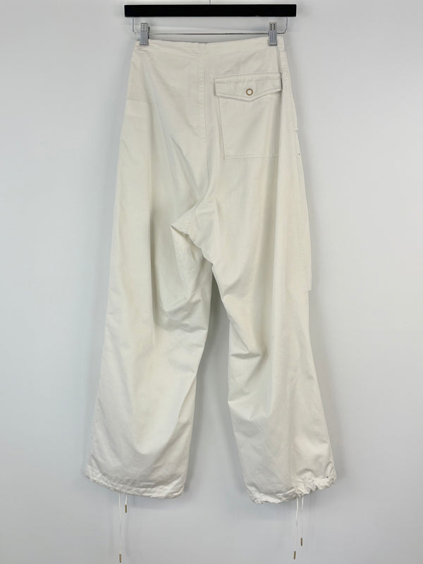 Dion Lee White Twill Parachute-Style Pants - AU6/8