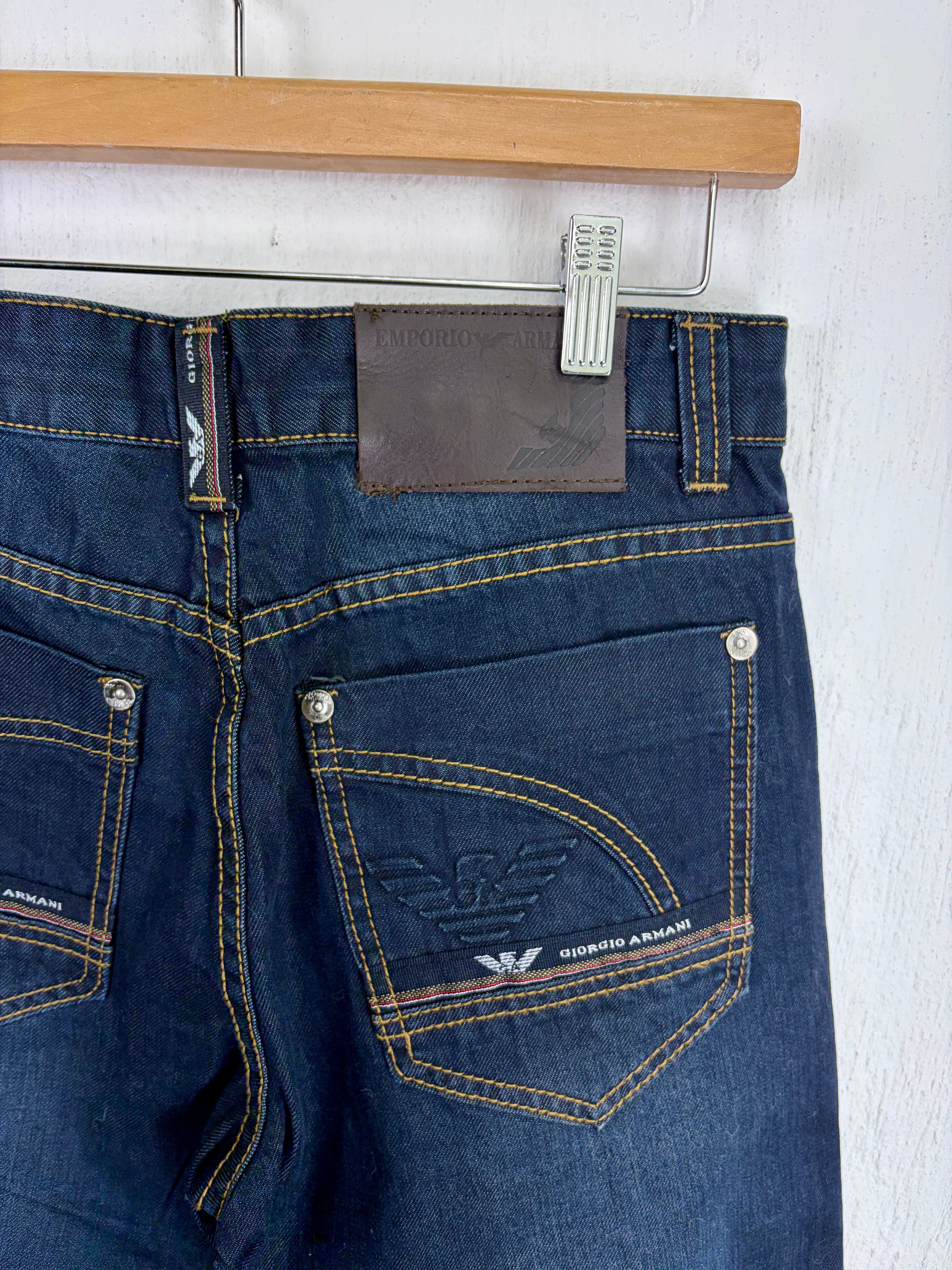 Emporio Armani Straight Leg Dark Denim Jeans - 30