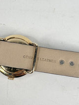 Marc by Marc Jacobs Amy Black Leather & Yellow Gold Watch