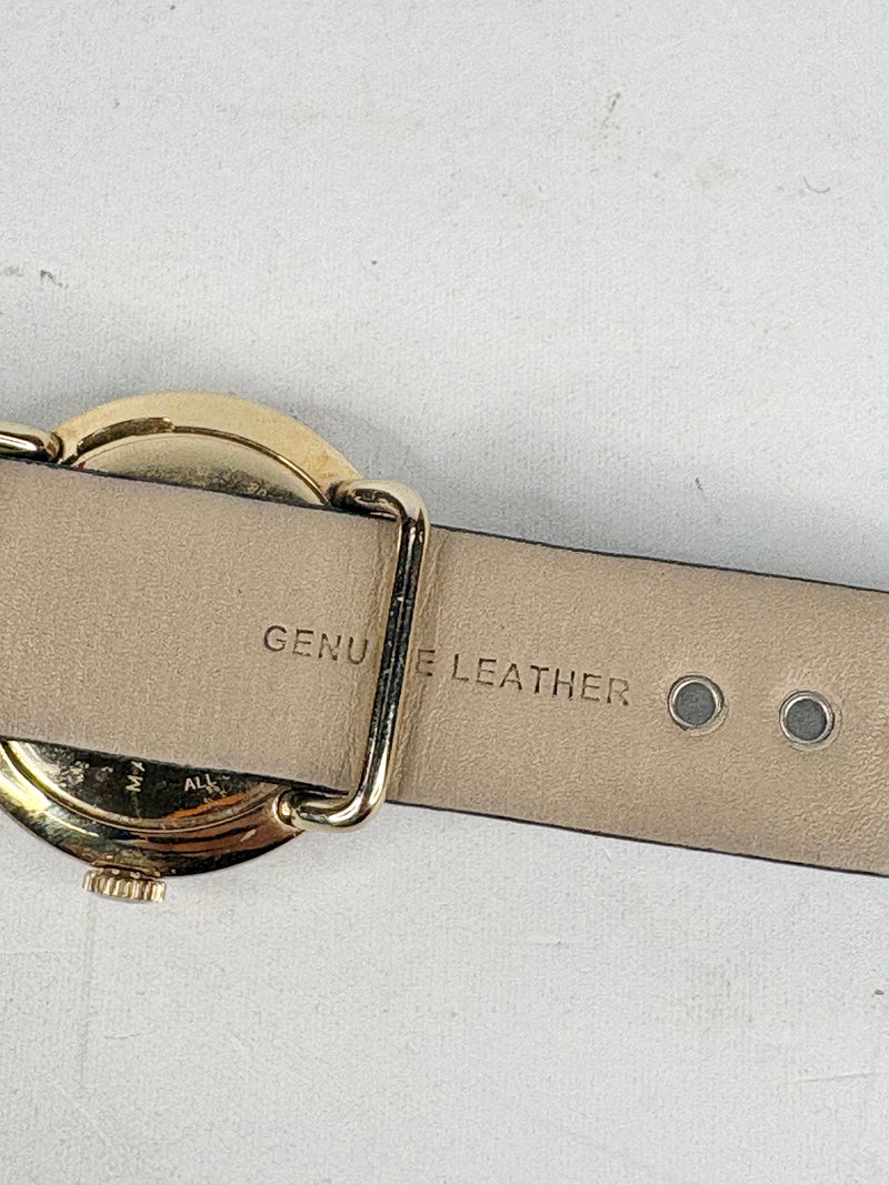Marc by Marc Jacobs Amy Black Leather & Yellow Gold Watch