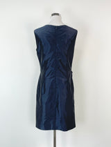 Breathless Navy Blue Satin 'Duchess' Cocktail Dress - AU12