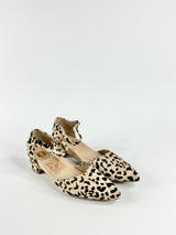 Bared Fur Animal Print Pointed Toe Heels - EU35