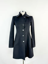 Patrizia Pepe Black Wool Blend Coat - AU8/10