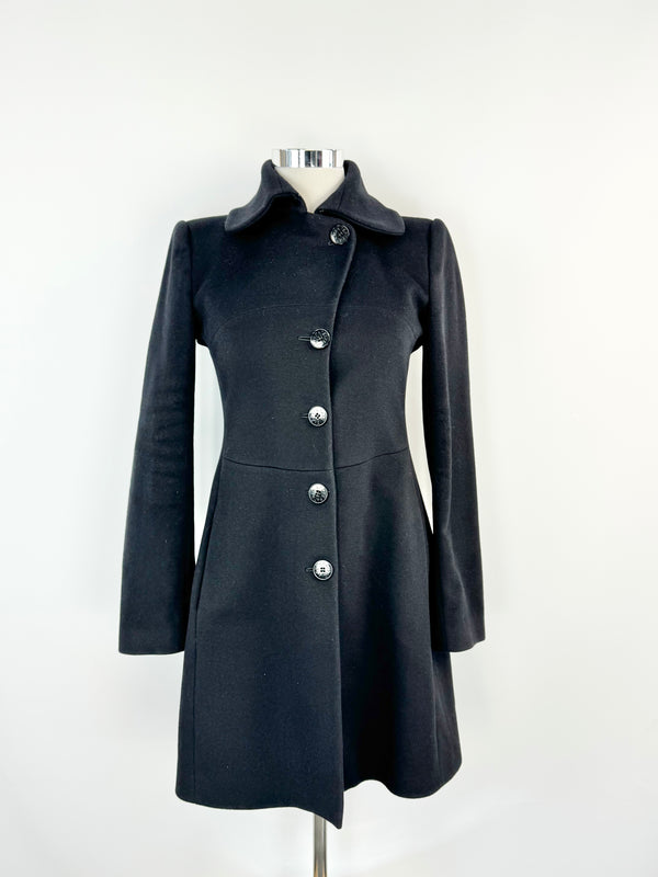 Patrizia Pepe Black Wool Blend Coat - AU8/10
