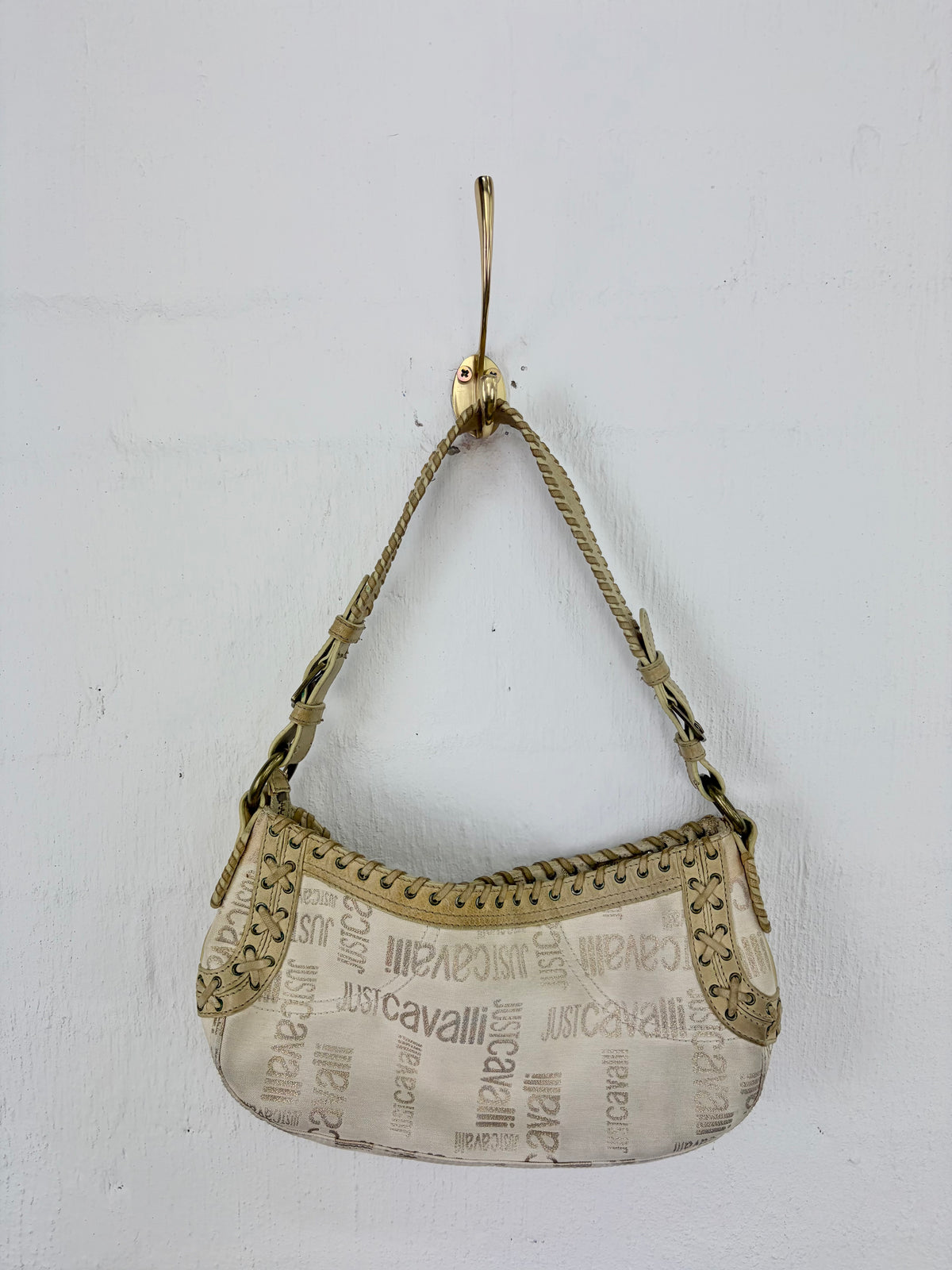 Y2K Just Cavalli Whipstitch Baguette