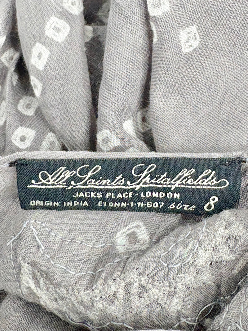 All Saints Spitalfields Black & Grey Jewel-Embellished 'Narnia' Dress - AU8