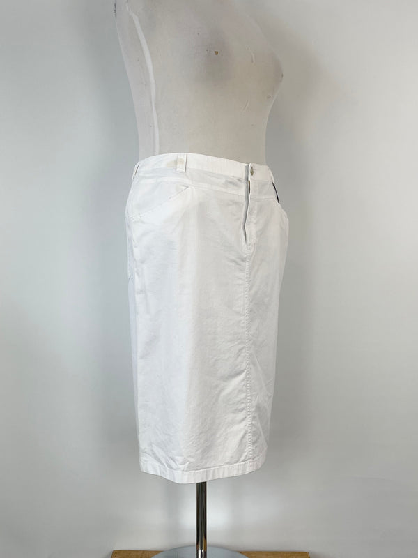 Eugen Klein White Denim Midi Skirt - AU16