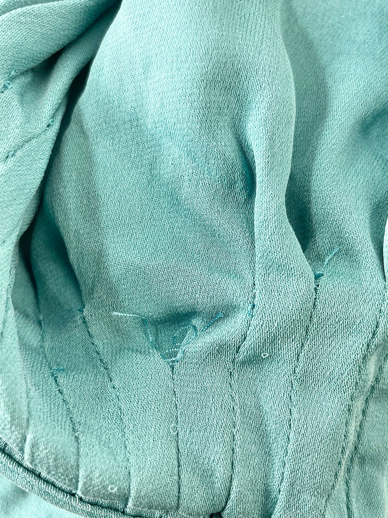 Diane von Furstenberg Teal Silk 'Edna' Top - AU10