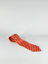 Ermenegildo Zegna Red Floral Silk Tie