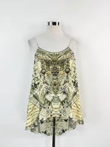 Camilla Silk Spilt Black Singlet - AU10/12