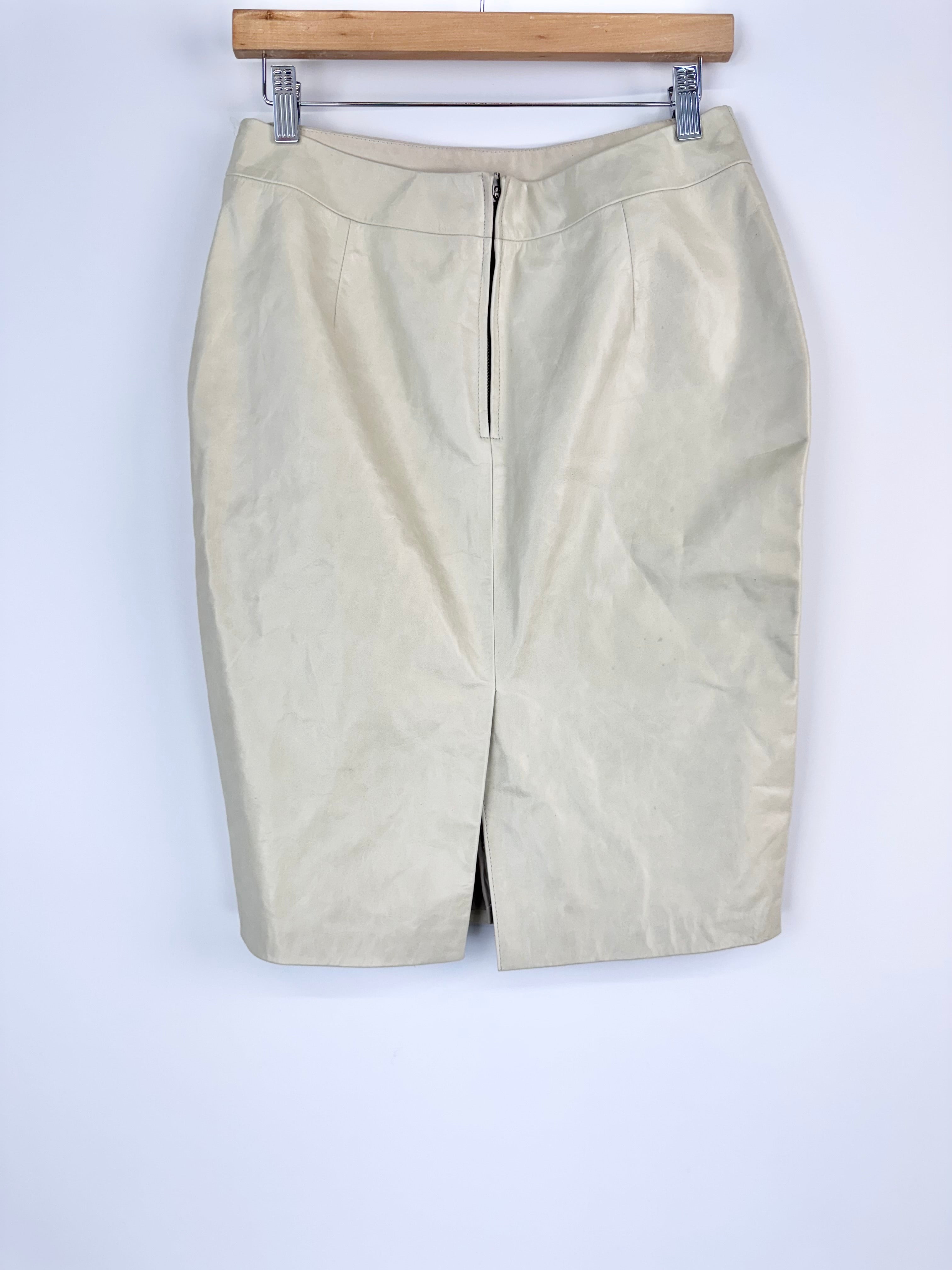 Oris Cement Leather Skirt - AU10/12