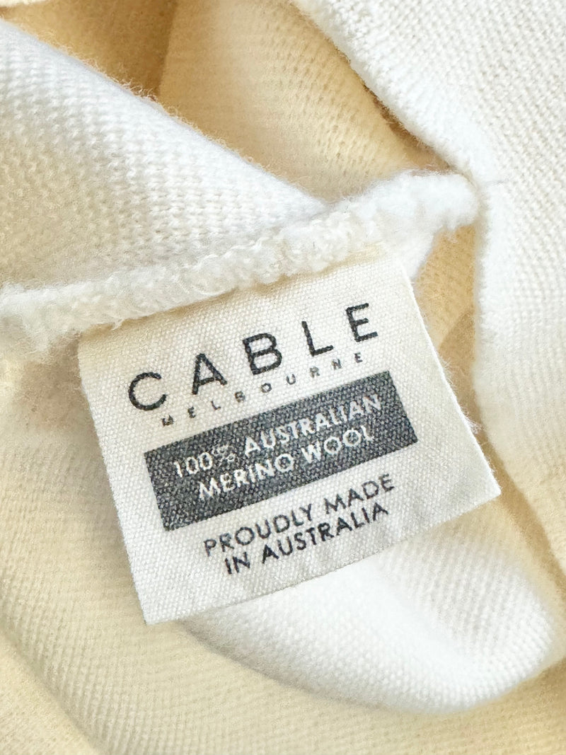 Cable Melbourne Cream Merino Wool Jumper - AU6/8