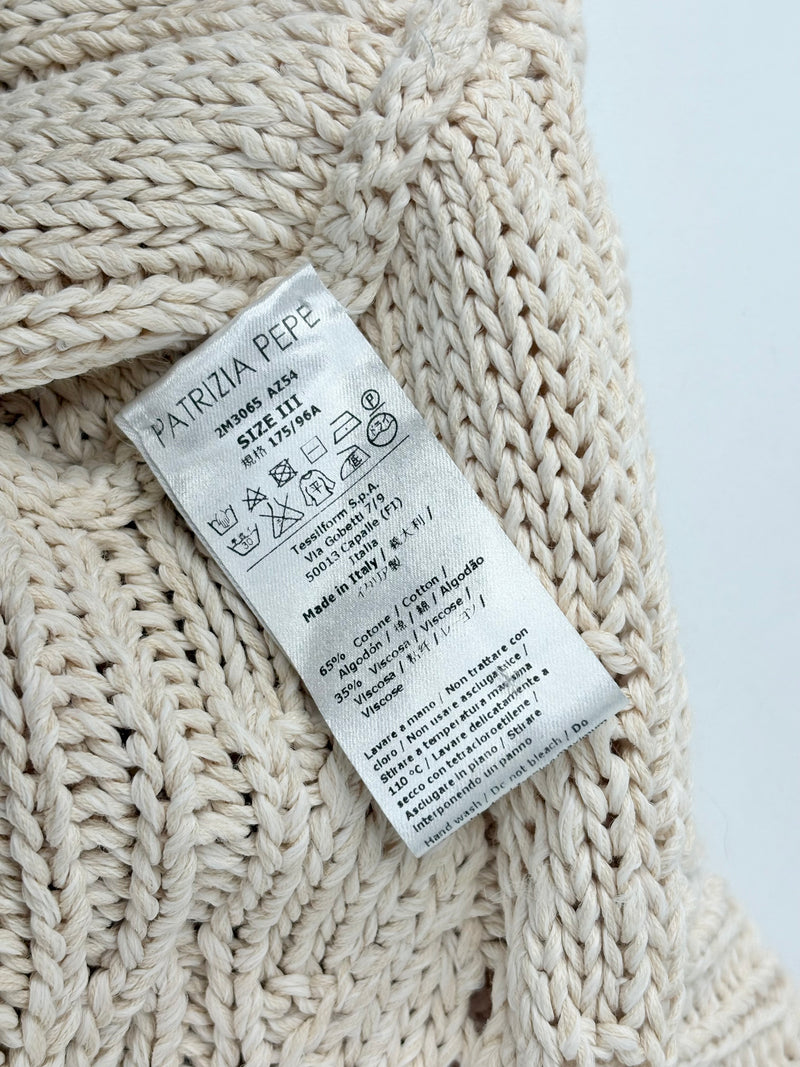Patrizia Pepe Beige Micro-Cable Knit Cardigan - AU8/10