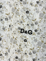 D&G Dolce & Gabbana White Micro-Floral Cotton Shirt - XXL