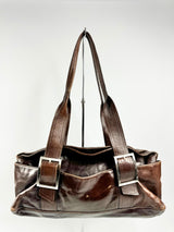 Kenneth Cole Rich Brown Leather Shoulder Bag