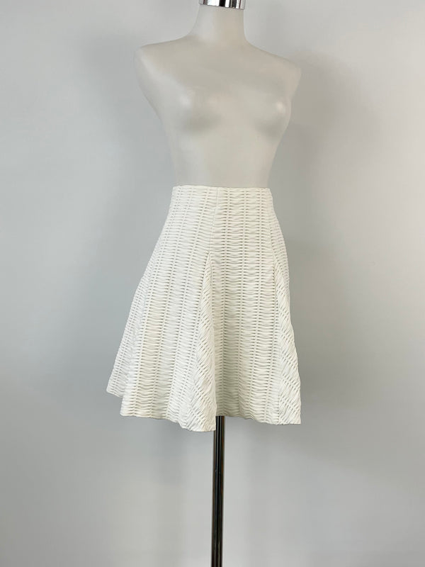 Rag & Bone Ivory Wave-Textured Midi Skirt - AU8/10