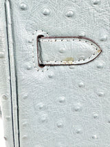 House of Hello Blue Faux Ostrich Texture Leather Bag
