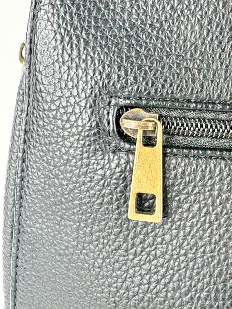 Cosgrove & Beasley Black Grained PU Shoulder Bag