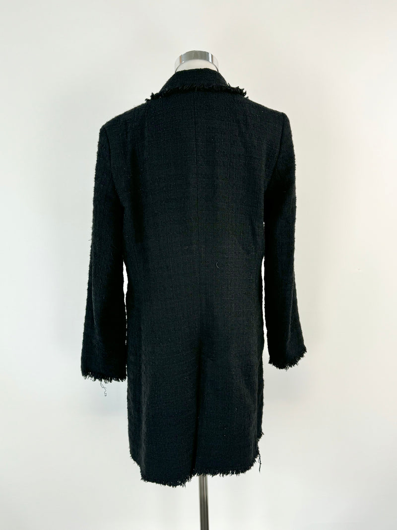 Massimo Dutti Black Tweed Coat - AU10