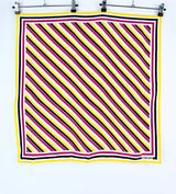 Vintage Jaeger Black, Cream, Yellow & Pink Striped Scarf