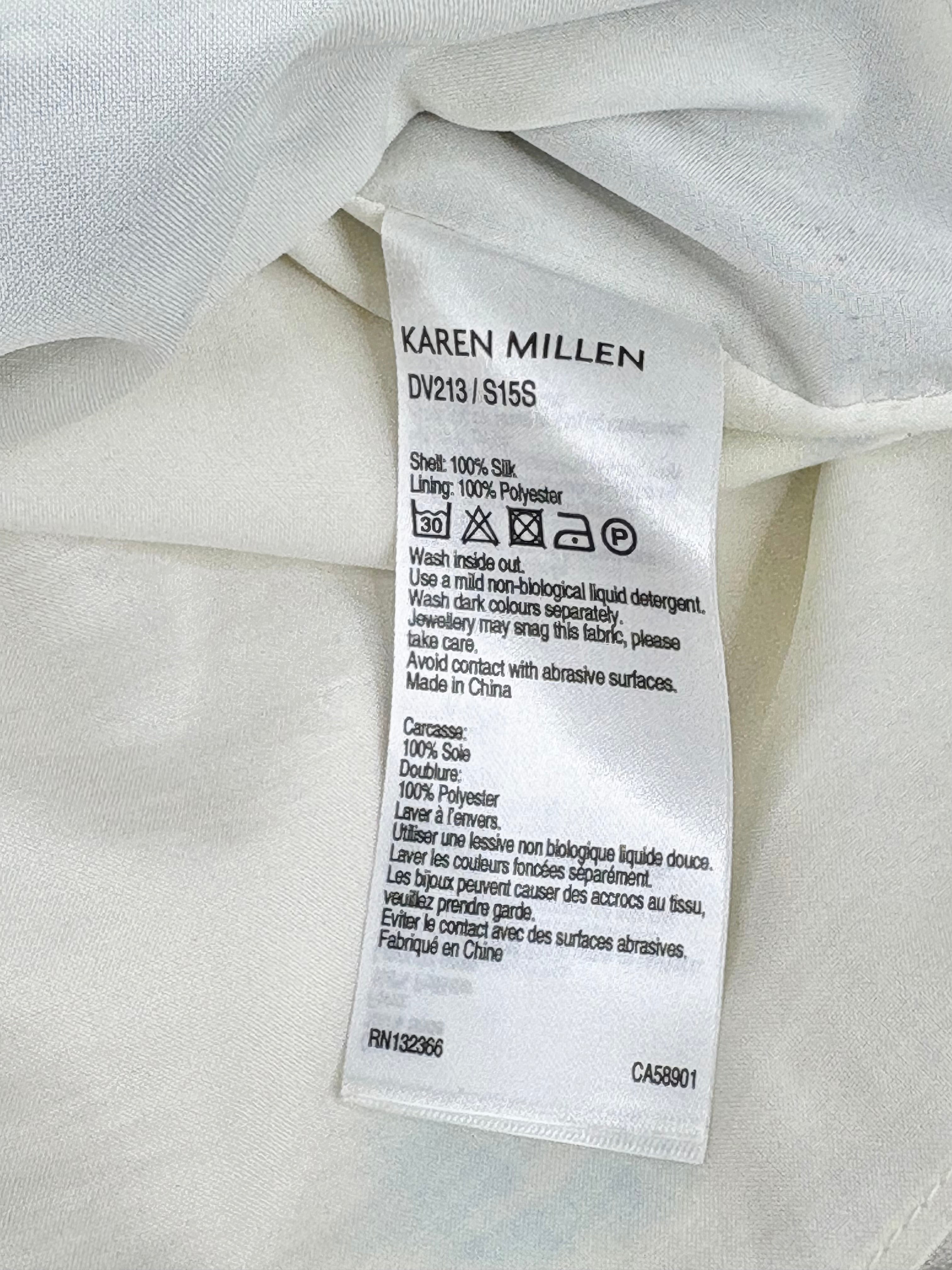 Karen Millen Abstract Multicolour Silk Short Sleeve Dress - AU12