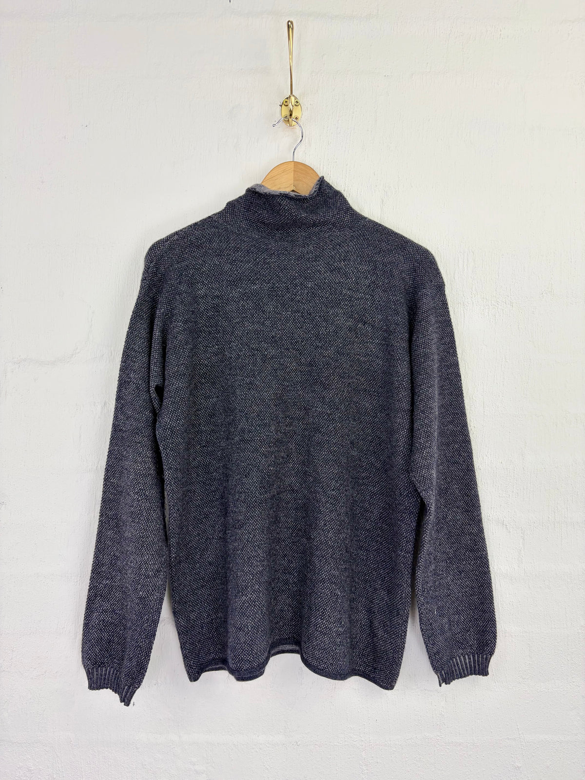 Giorgio Armani Grey Cashmere Wool & Silk Roll Neck Sweater - AU10/12