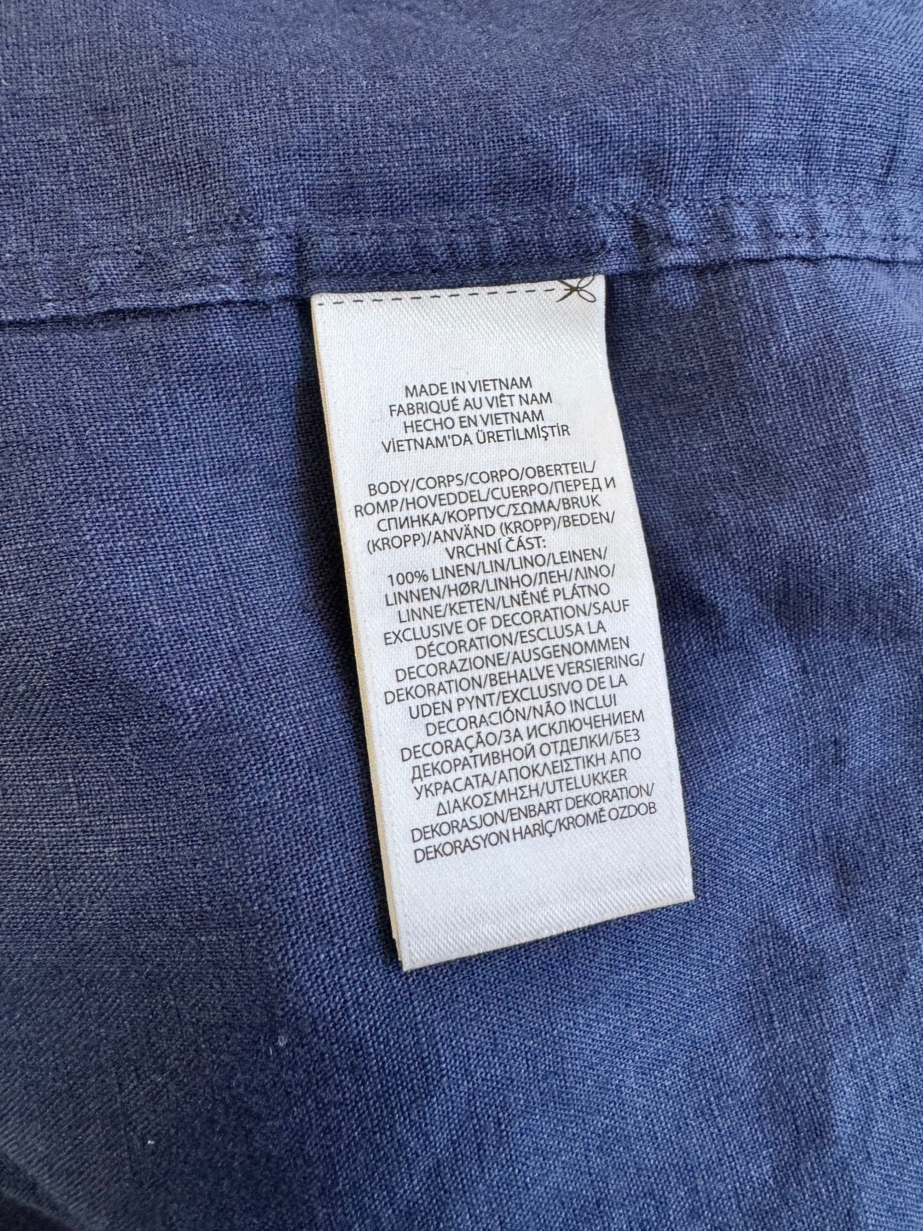 Ralph Lauren Navy Blue Linen Shirt Dress - AU10/12