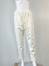 The Others Velvet Striped White Denim Joggers - AU10