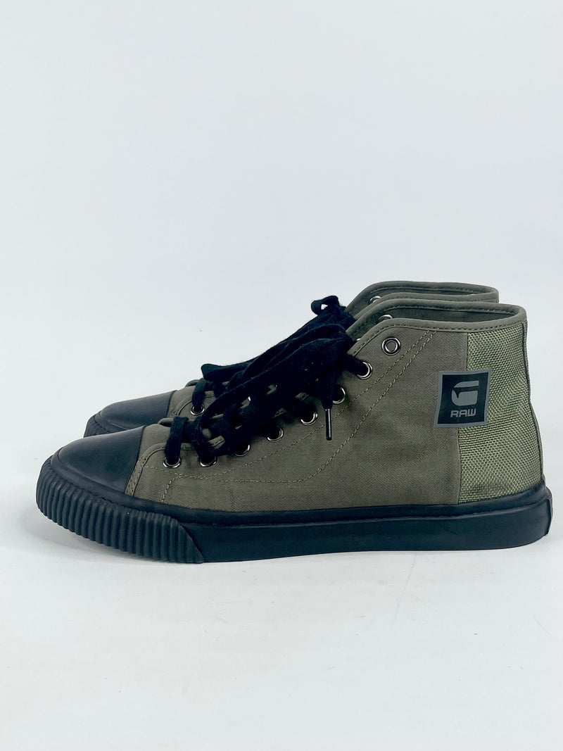 G-Star Raw Khaki 'Meefic' Mid Denim Sneakers - EU43