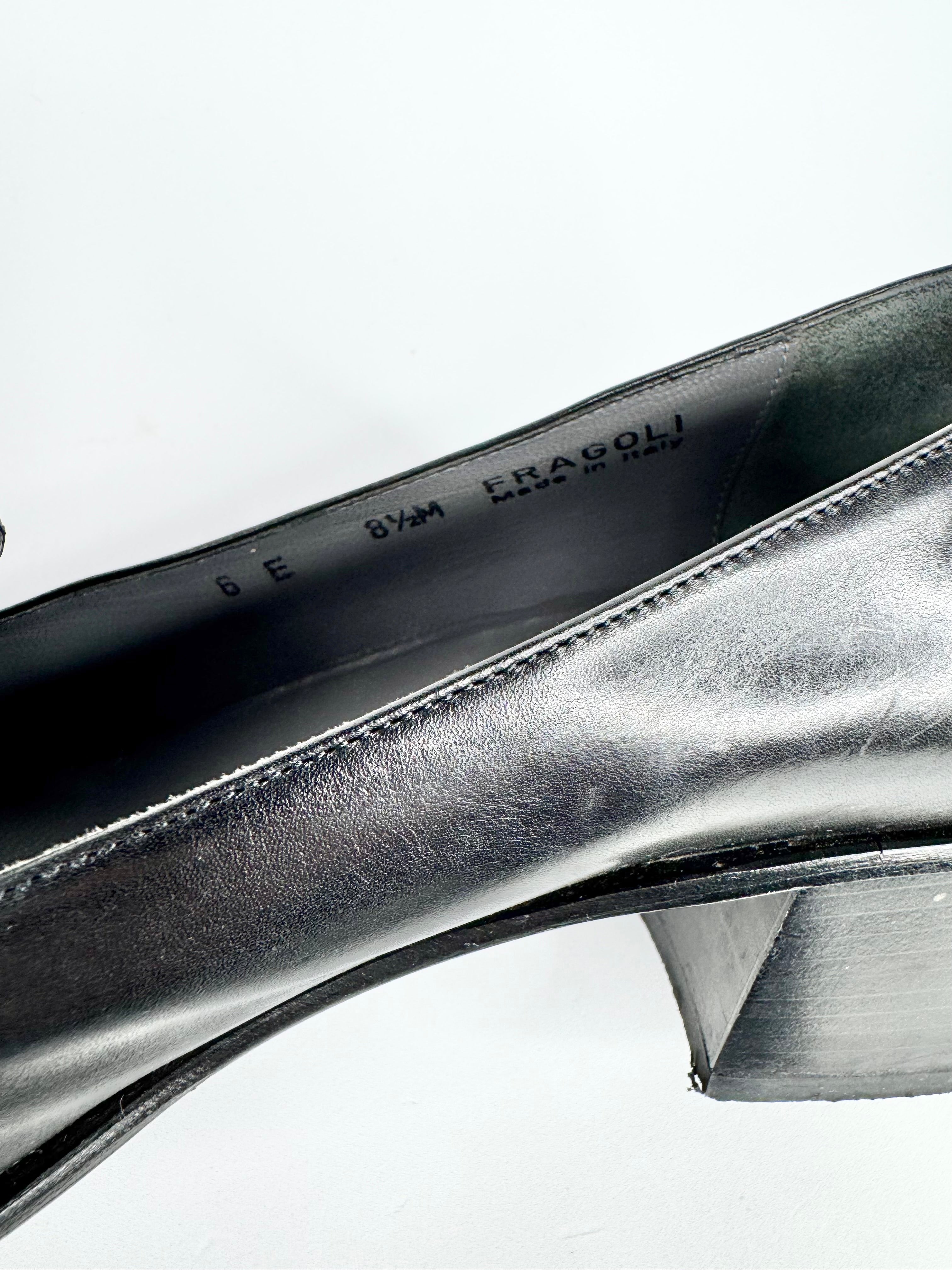 Vintage 90s Bally 'Fraoli' Black Heeled Loafers - EU40