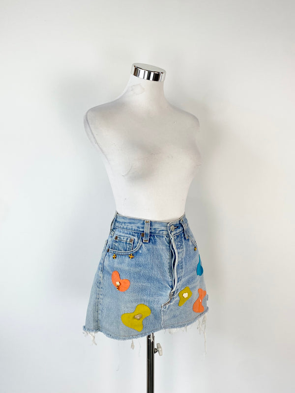Vintage Princess Goes Wild Embroidered and Beaded Mini Skirt - AU8