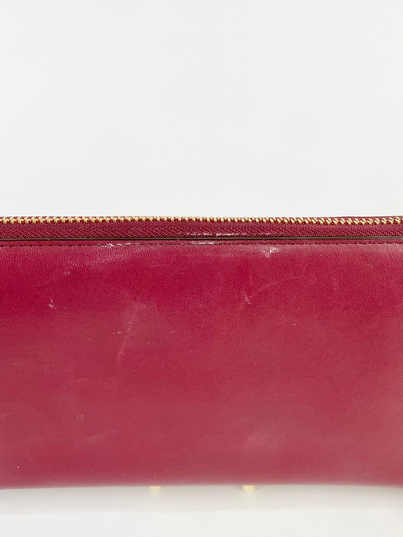 Oroton Raspberry Red Leather Wallet