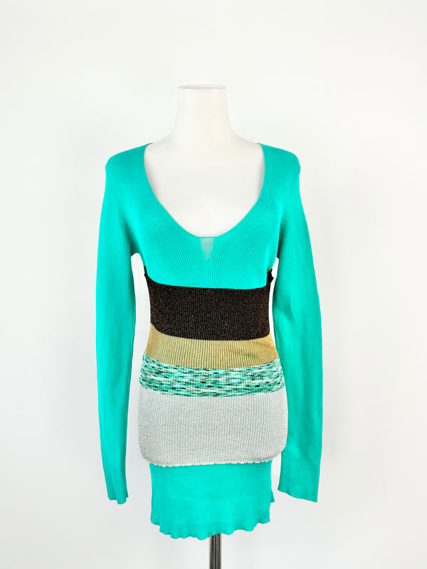 Missioni Teal Long Sleeve Top - AU10