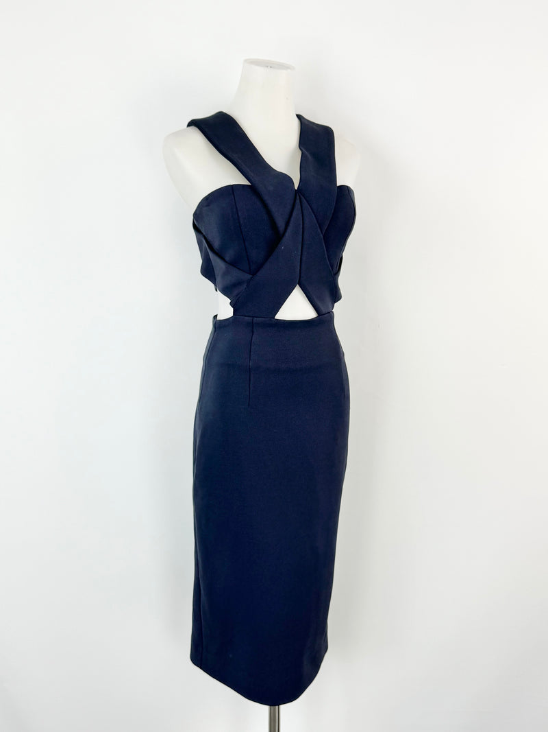 Nicholas Deep Blue Midi Dress - AU8