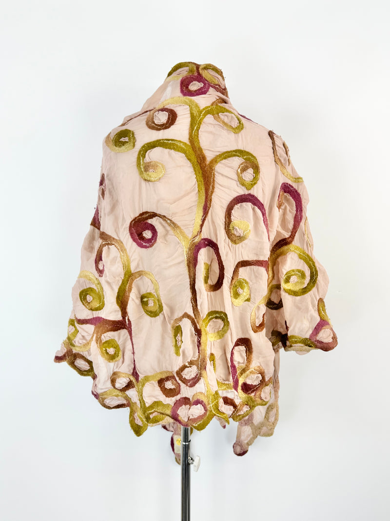 Charlotte Simmonds Dusty Rose Silk & Felt Scarf