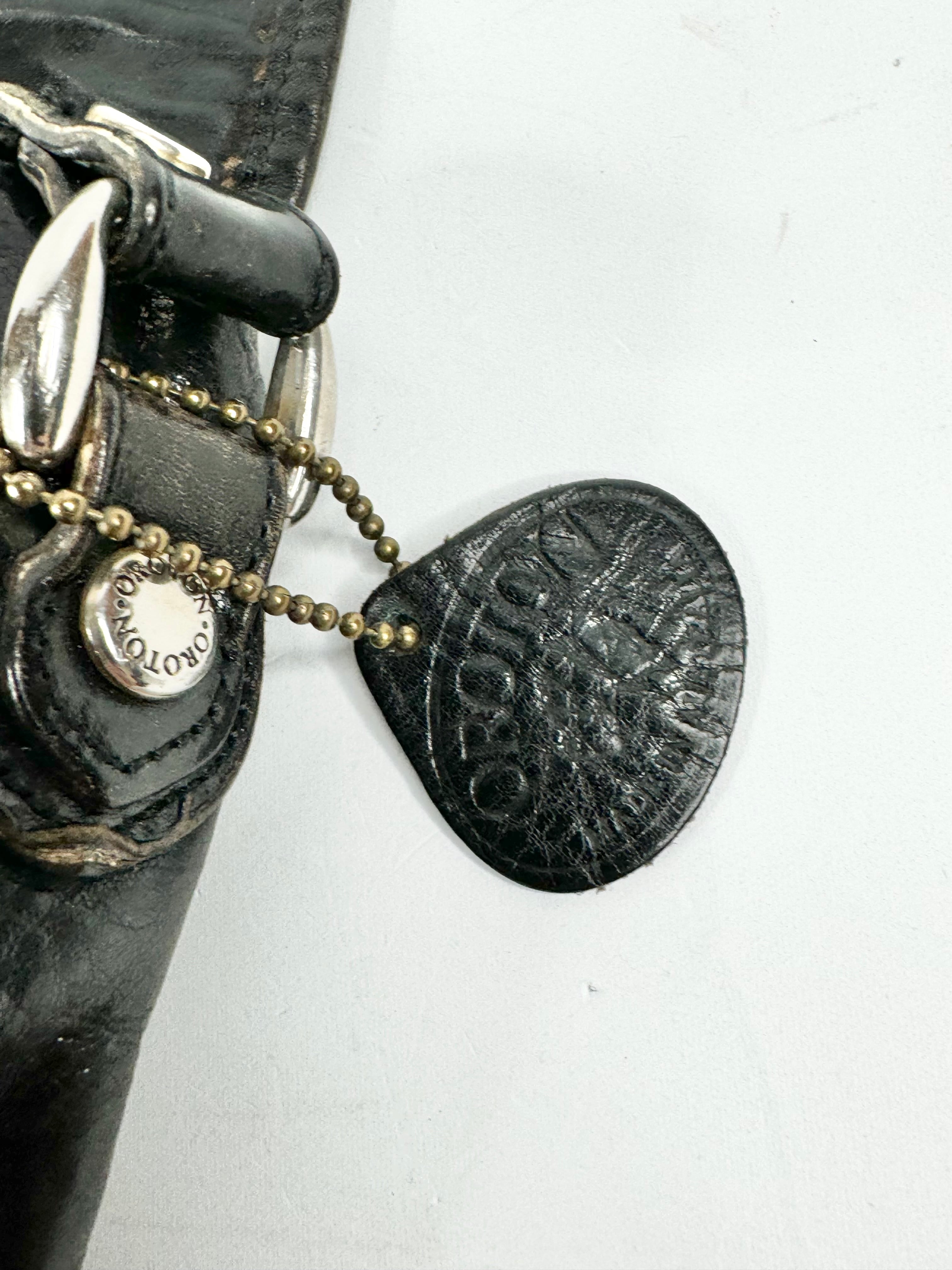 Vintage Oroton Black Saddle Bag