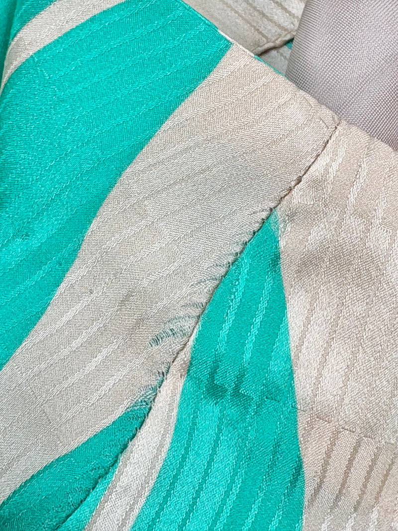 By Malene Birger Beige & Green Silk 'Isalai' Midi Skirt - AU10/12