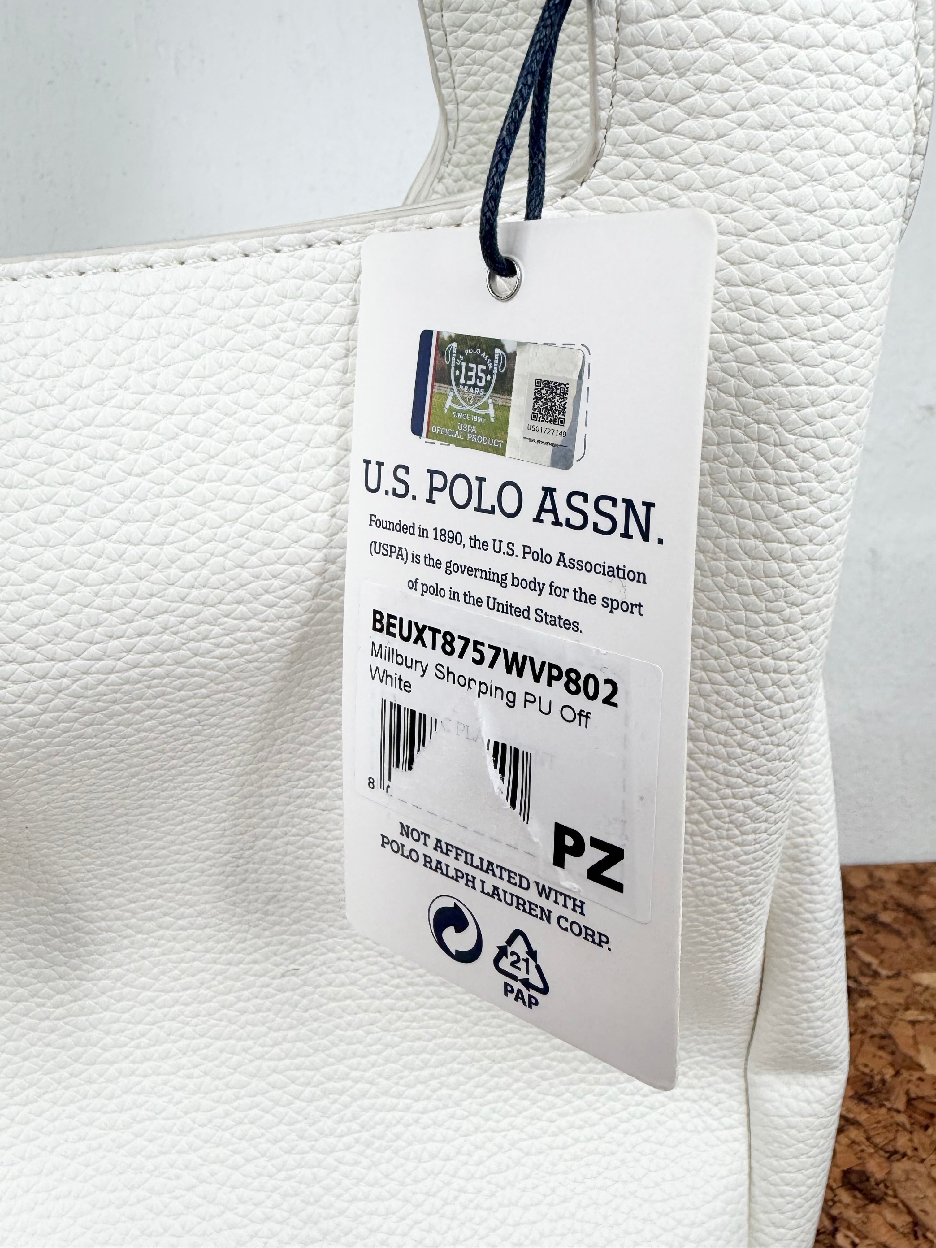 U.S. Polo Assn. White Shoulder Bag NWT